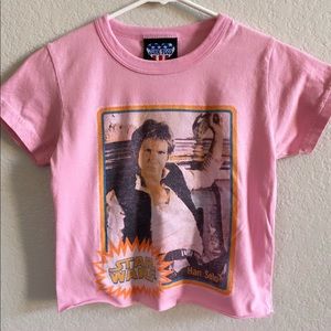 Kids Star Wars Han Solo Pink Cropped T-Shirt